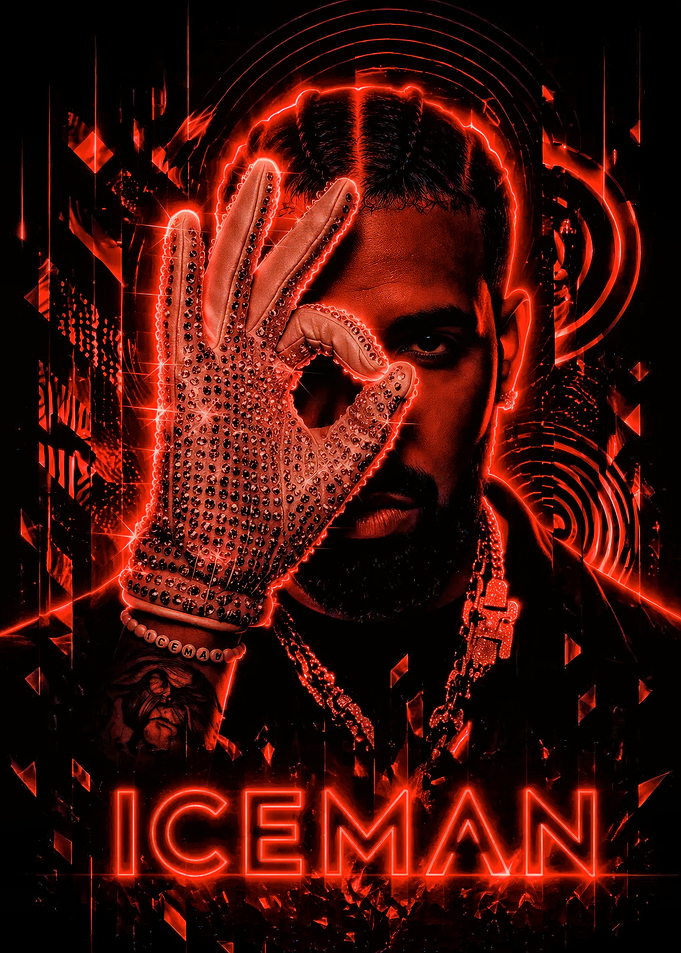 Drake Iceman Neon Portrait