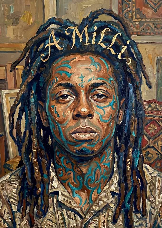 Portrait of a man with face paint