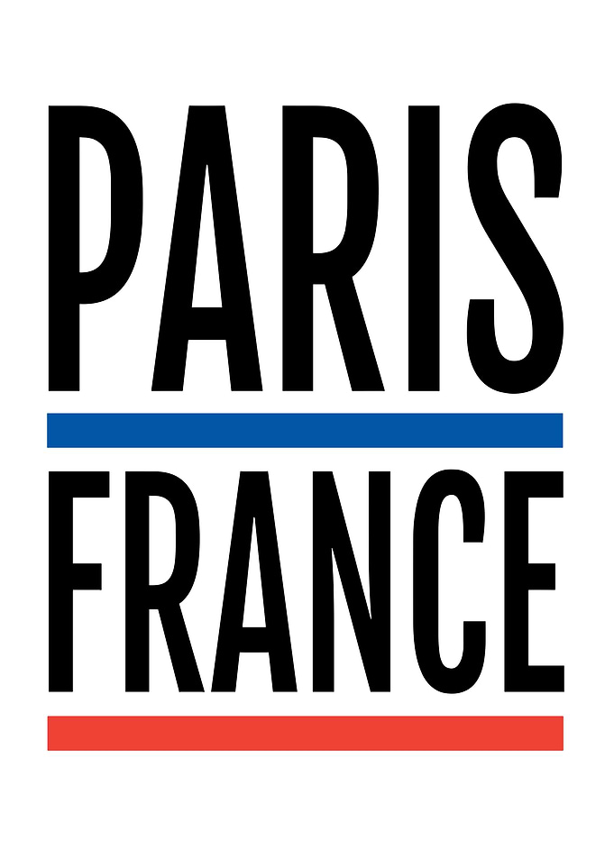 Paris France Text Art