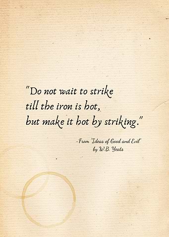 W.B. Yeats quote on vintage paper