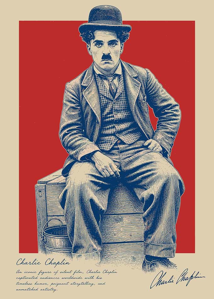 Charlie Chaplin Vintage Poster
