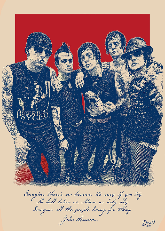 Rock Band Portrait with Quote