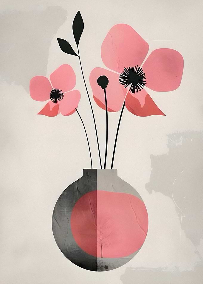Pink Poppies in a Vase