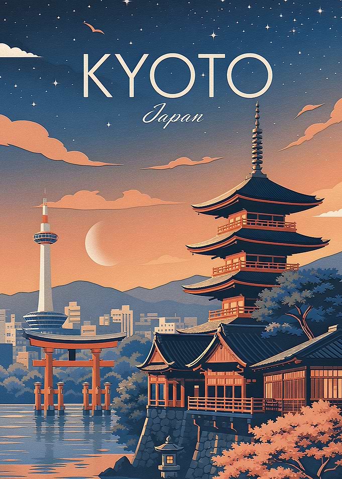 Kyoto Japan Travel Poster