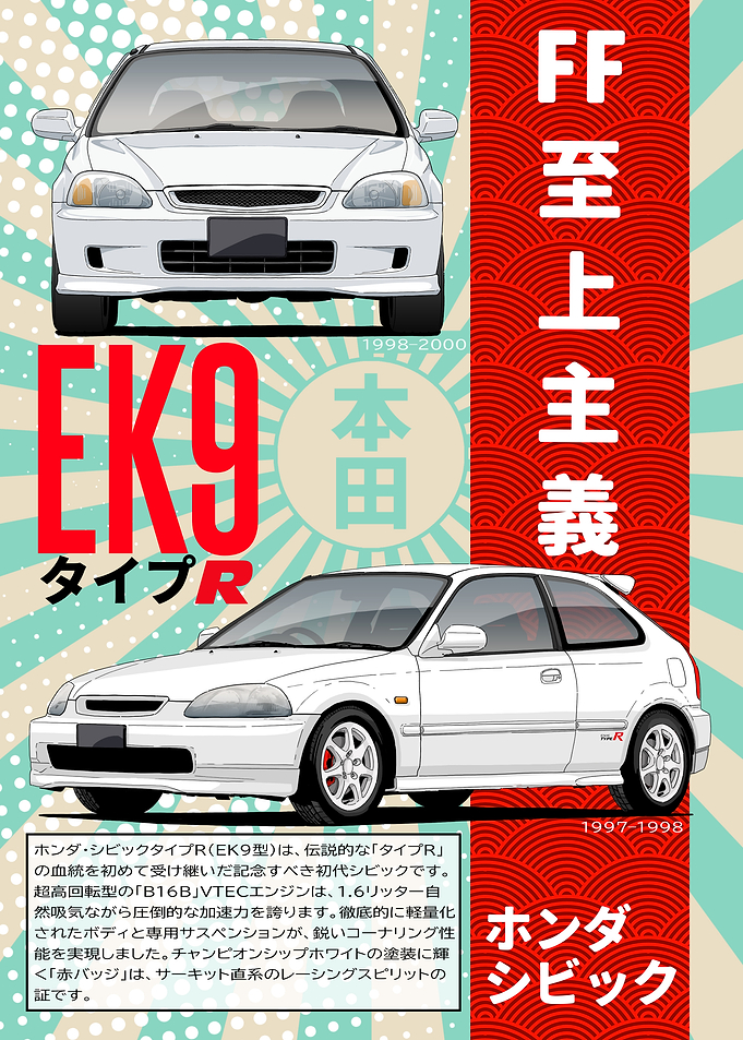 Honda Civic Type R EK9 Poster