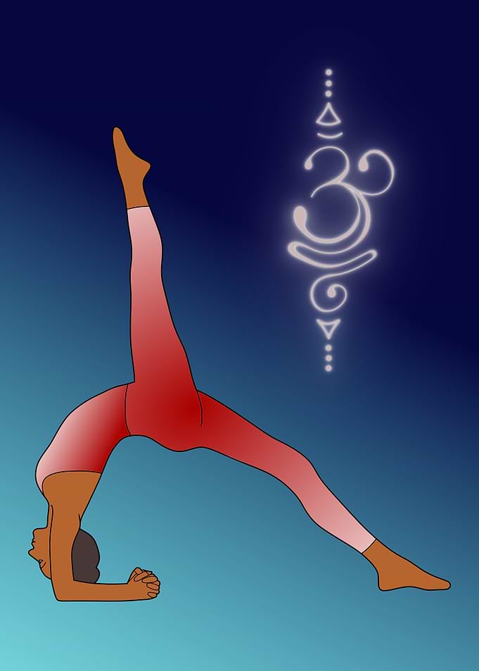 Yoga Pose with Breathe Symbol