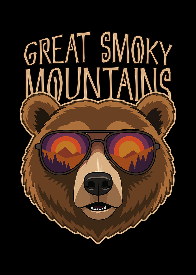 Bear with sunglasses in Great Smoky Mountains