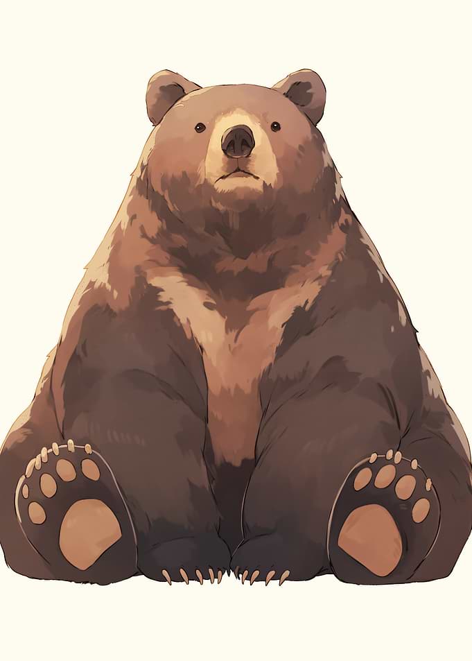 Cute Sitting Bear Illustration