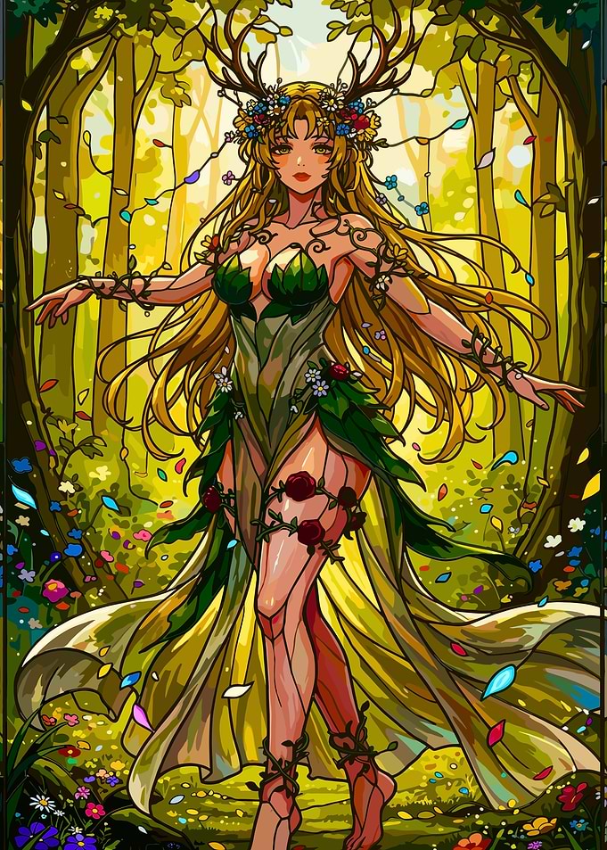 Anime Forest Nymph with Antlers