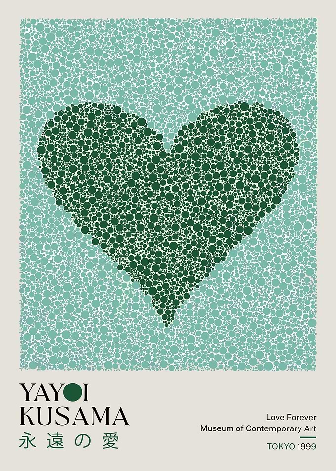 Yayoi Kusama Heart Poster