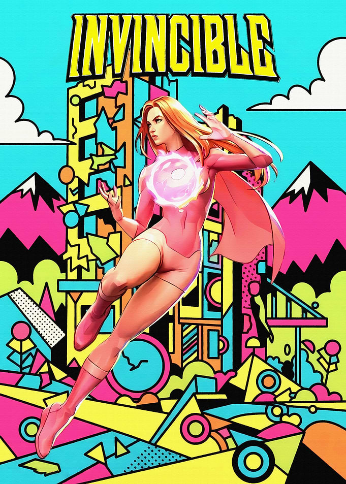 Invincible Superheroine with Energy Blast