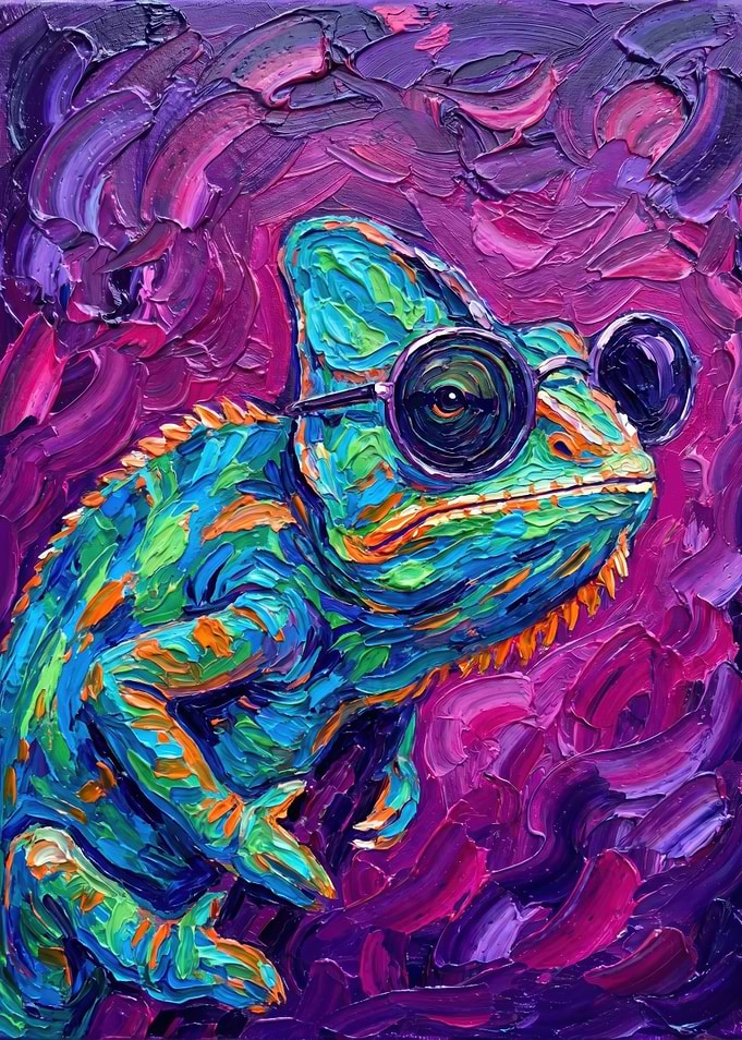 Cool Chameleon with Sunglasses