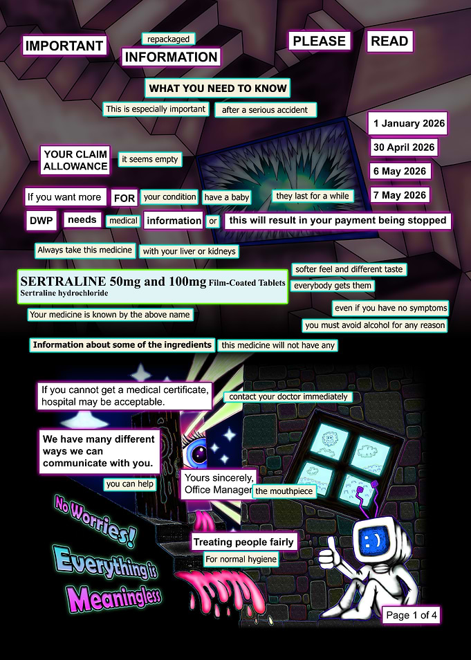 Surreal Medical Information with Retro Computer