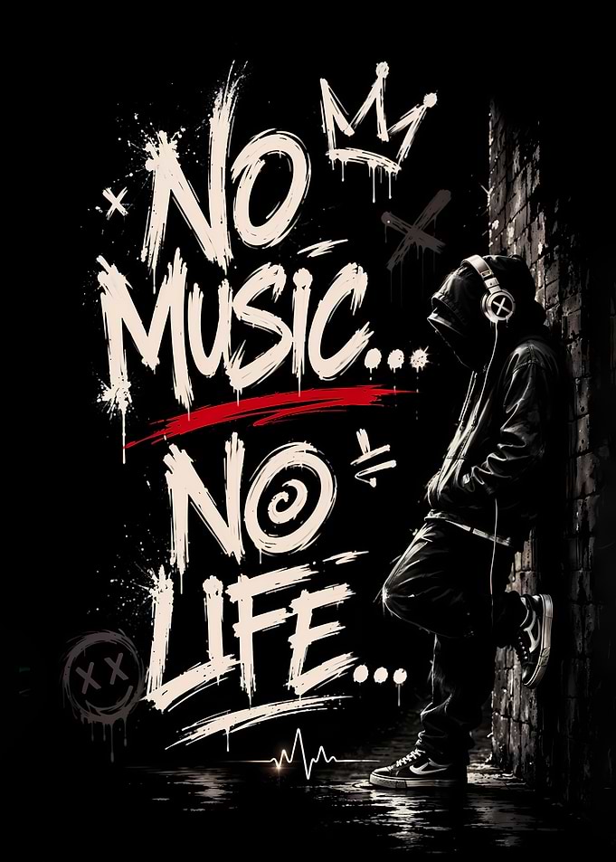 No Music No Life Graffiti Art