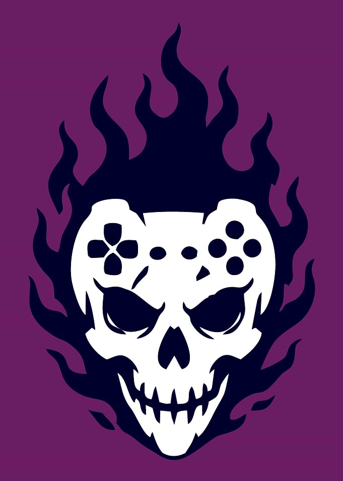 Gaming Head with Flames