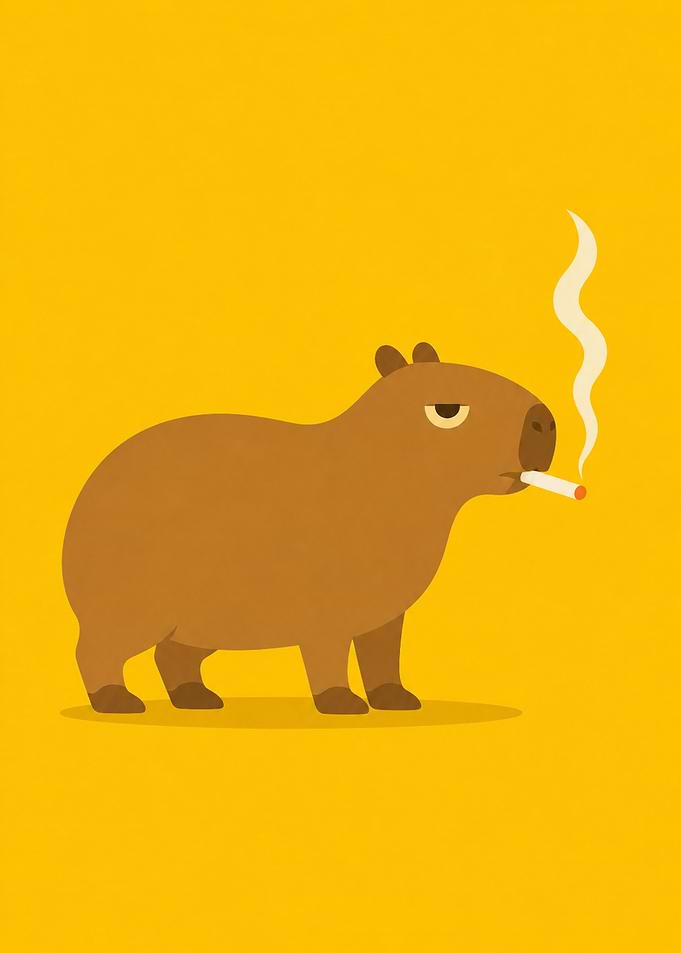 Capybara Smoking Cigarette