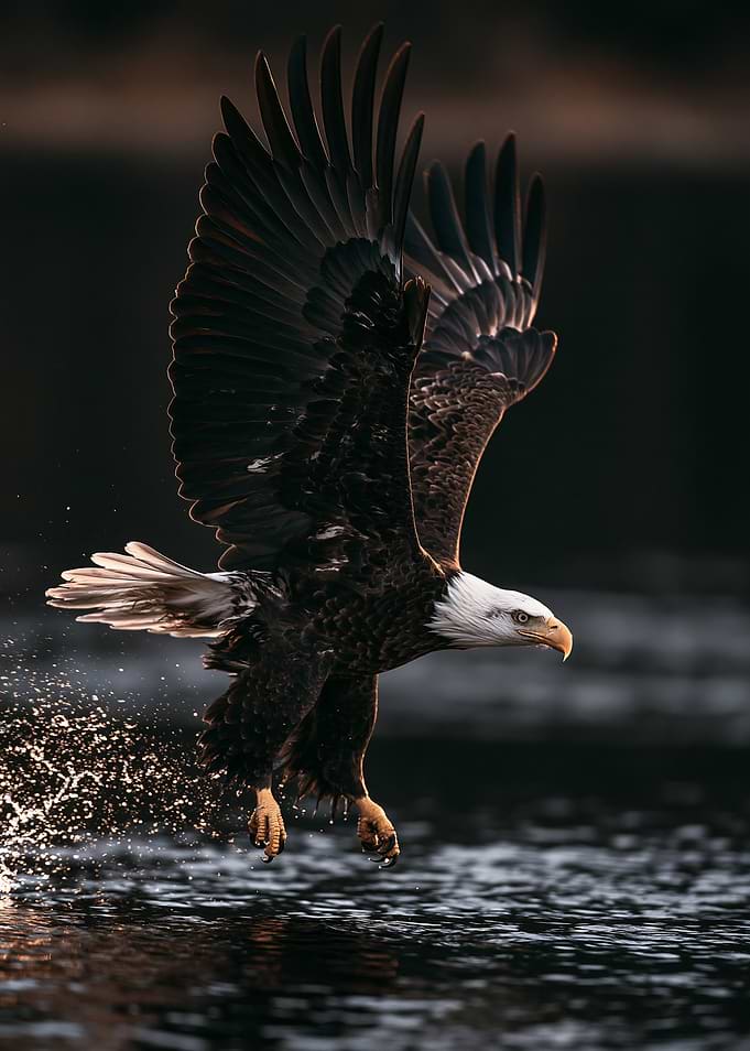 Bald Eagle Taking Flight from Water