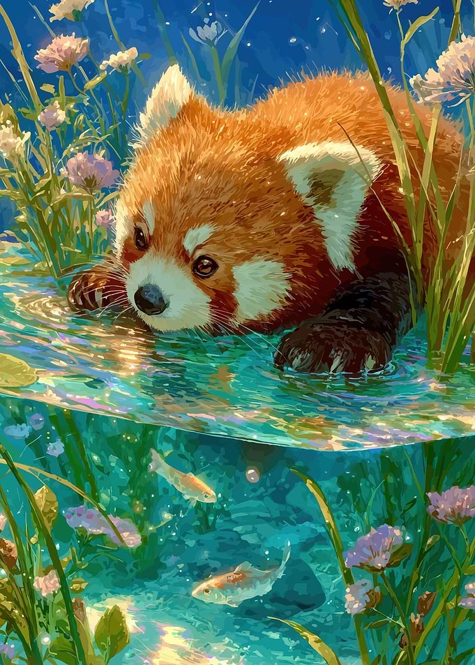 Red Panda by the Water