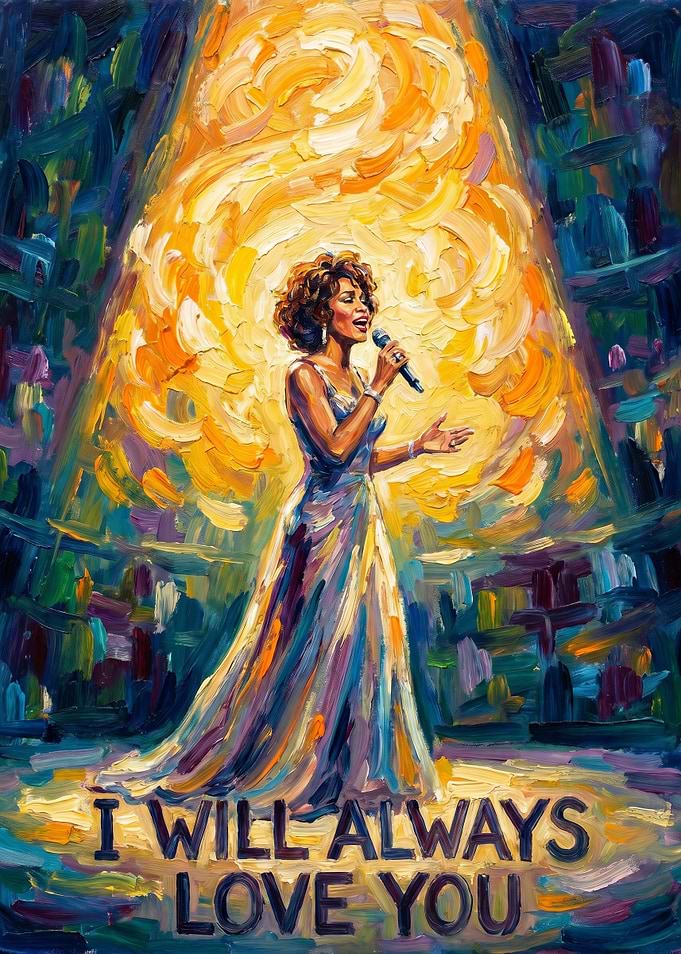 Whitney Houston 'I Will Always Love You' Painting