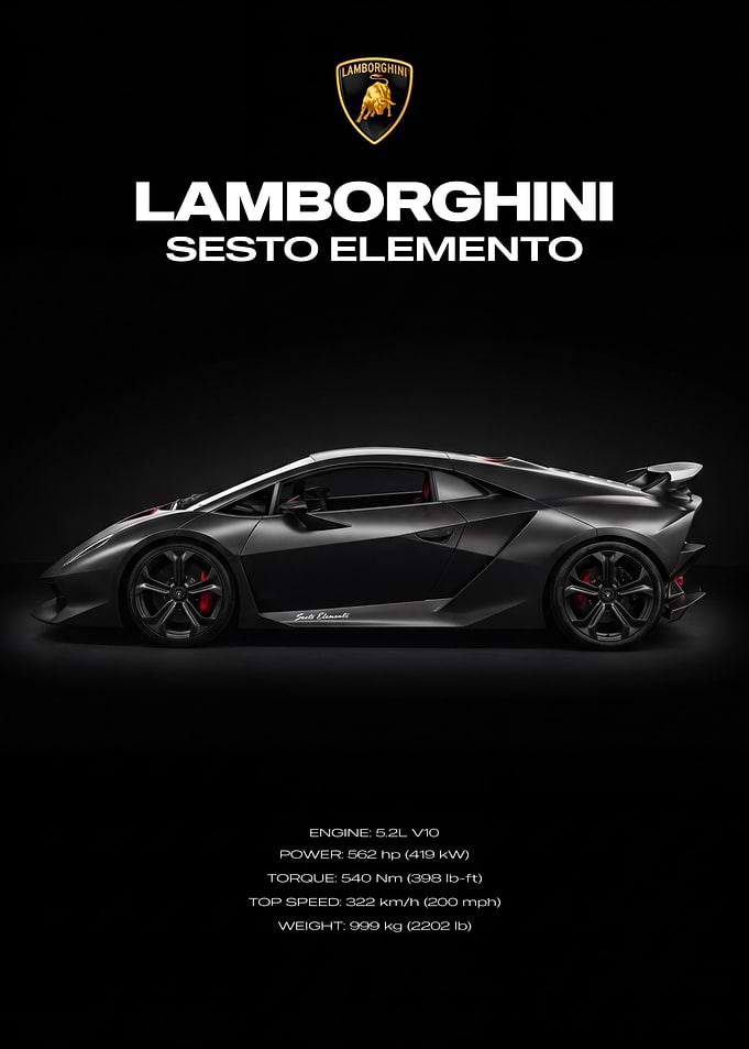 Lamborghini Sesto Elemento Poster