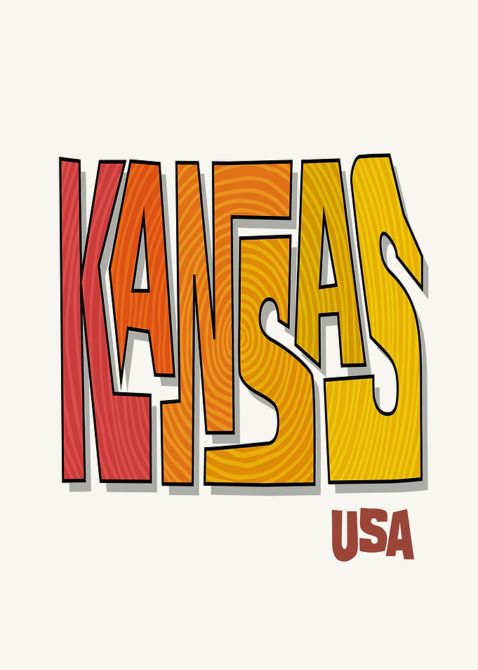 Kansas USA Text Art