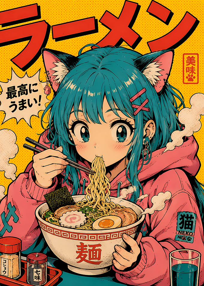 Anime Girl Eating Ramen