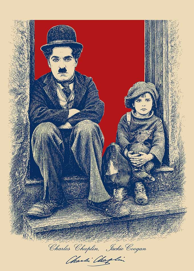 Charlie Chaplin and Jackie Coogan