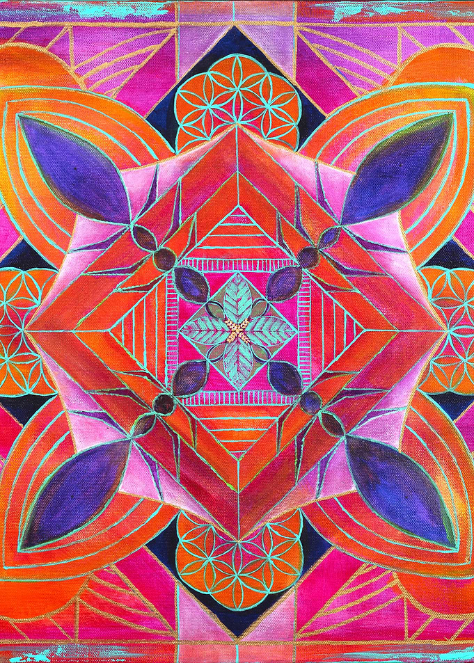 Vibrant Geometric Mandala Painting