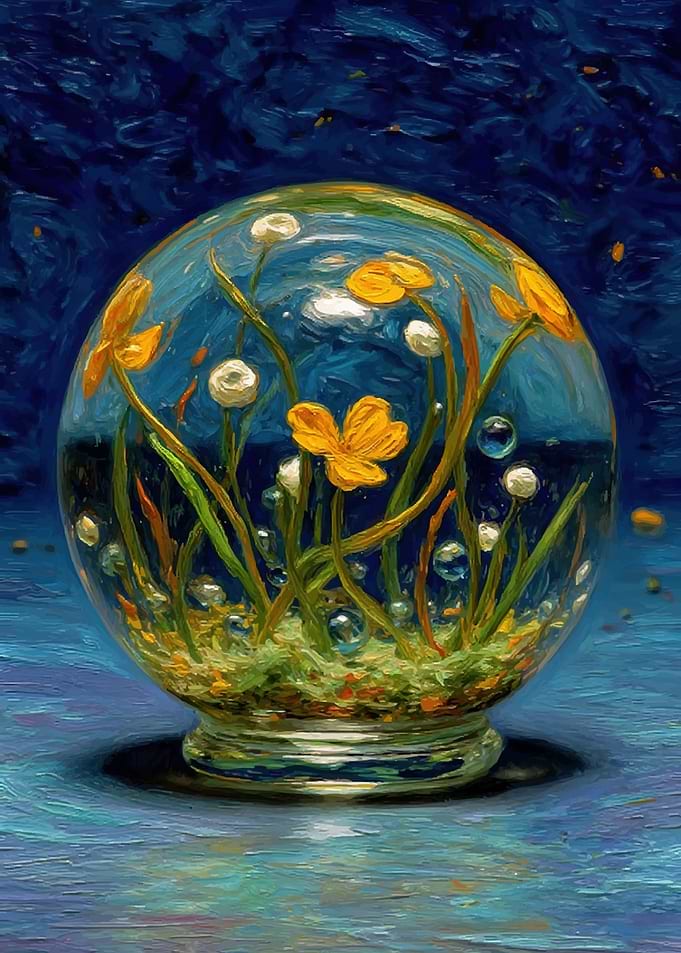 Floral Terrarium in a Glass Sphere