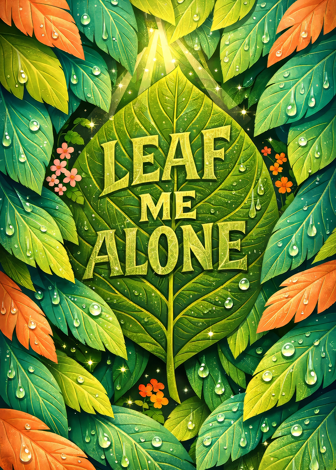 Leaf Me Alone Text Art