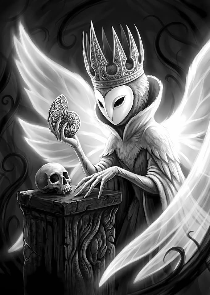 Owl Queen with Skull and Nautilus