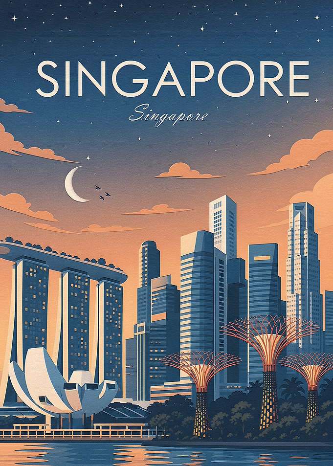 Singapore Skyline at Dusk
