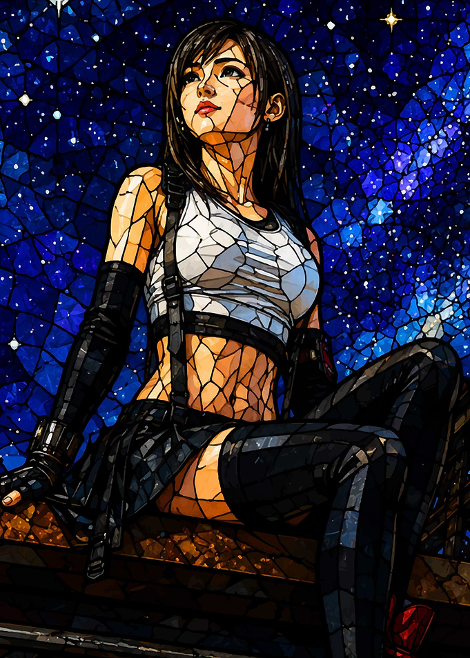 Tifa Lockhart Stained Glass