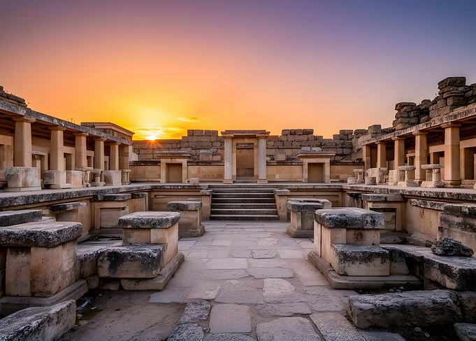 Ancient Ruins at Sunset