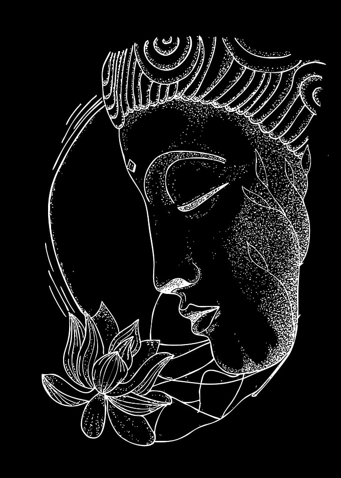 Buddha and Lotus Flower Illustration