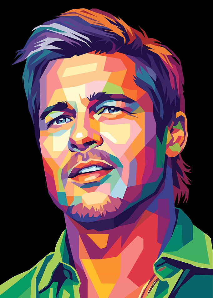 Brad Pitt Pop Art Portrait