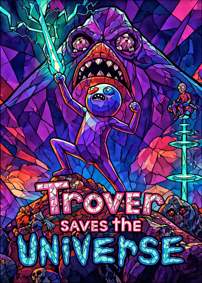 Trover Saves the Universe Stained Glass Poster