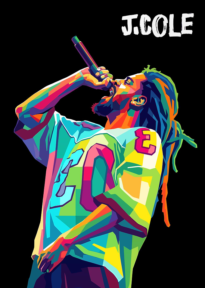 J. Cole Pop Art Portrait