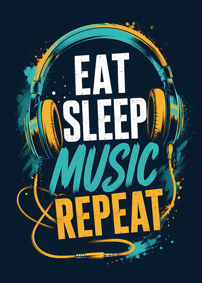 Eat Sleep Music Repeat Headphones