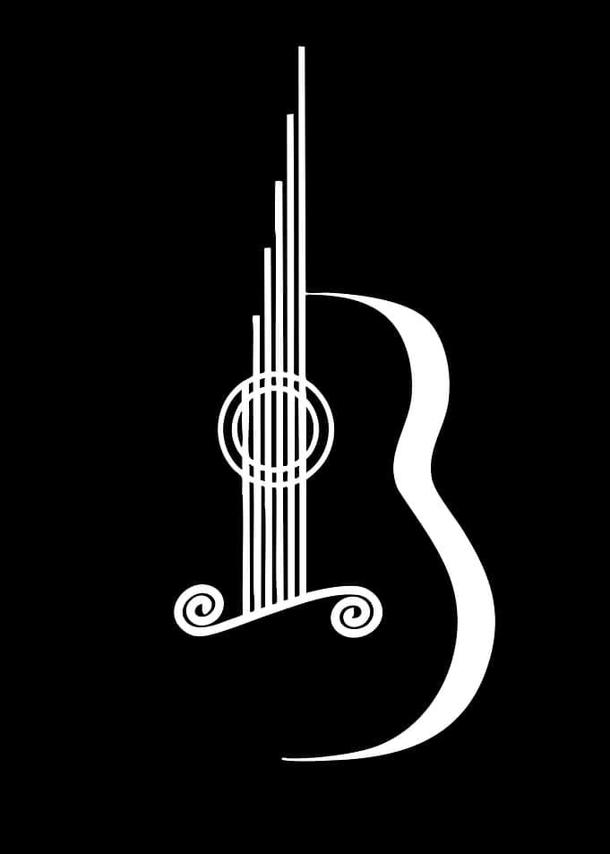 Stylized Guitar Silhouette