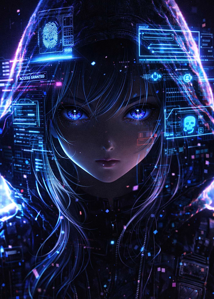 Cyberpunk Anime Hacker