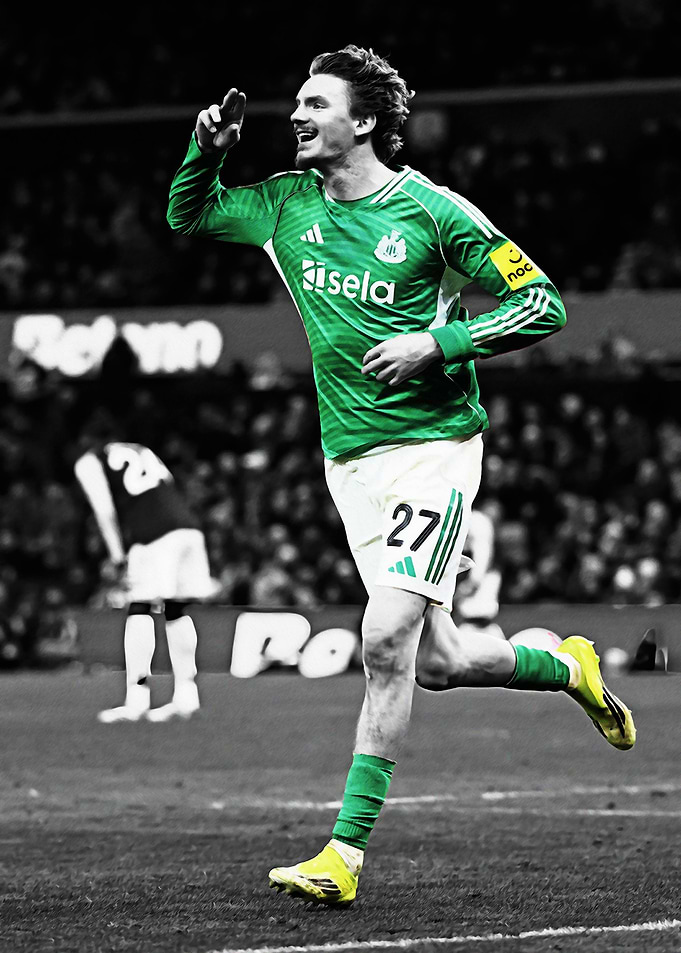 Soccer player celebrating a goal