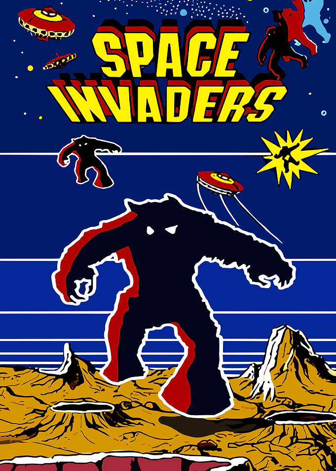 Space Invaders Retro Game Art