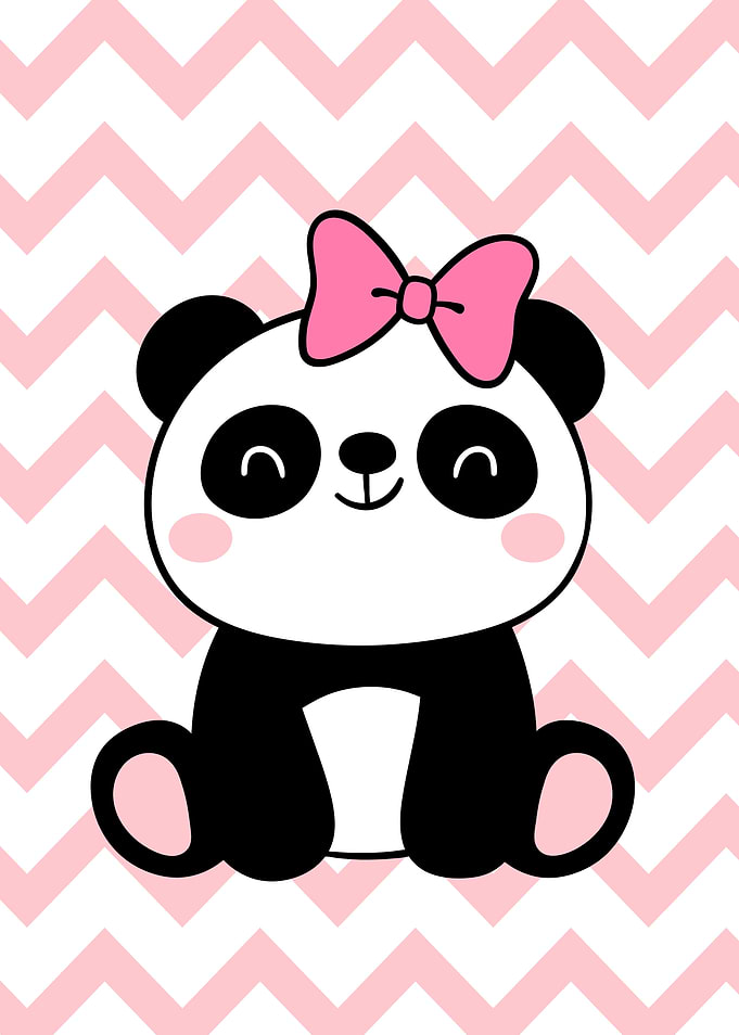 Cute Panda with Pink Bow