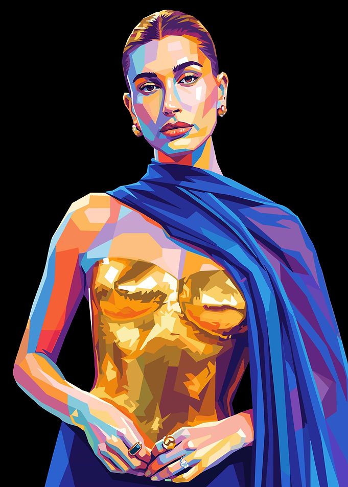 Hailey Bieber Pop Art Portrait