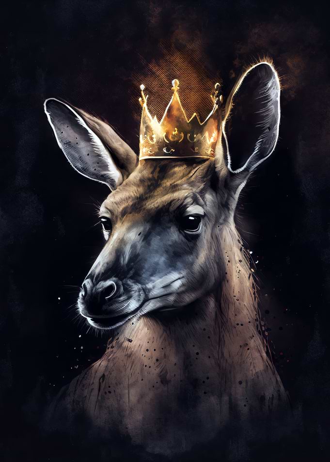 Kangaroo King with Golden Crown