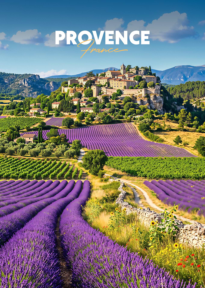 Provence Lavender Fields and Village