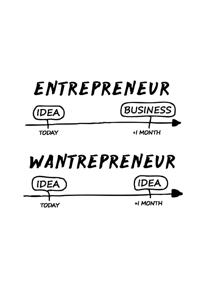 Entrepreneur vs. Wantrepreneur Timeline