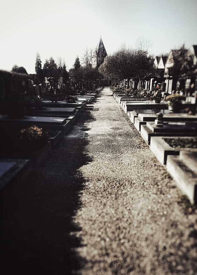 Cemetery Path with Church