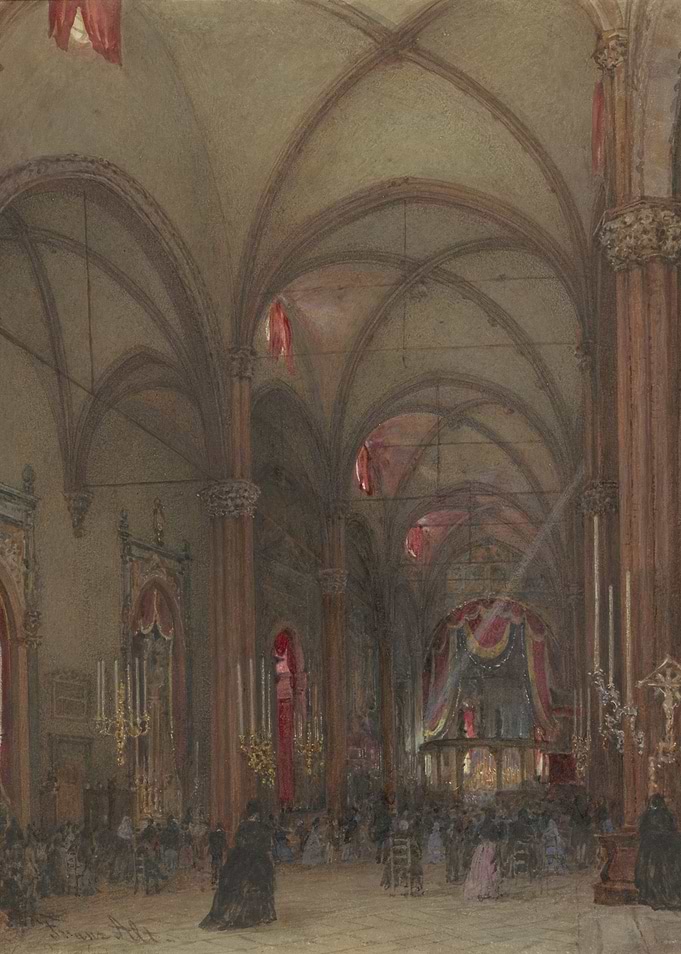 Interior of a Gothic Cathedral